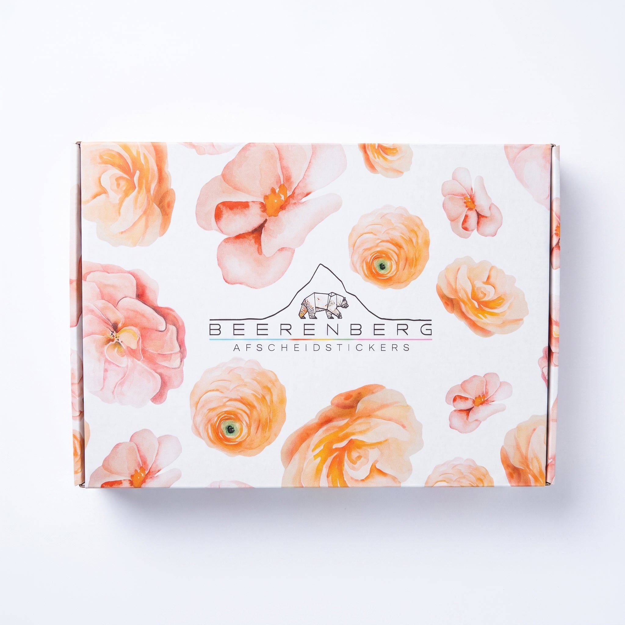Oranje pastel bloemen - Afscheidstickers