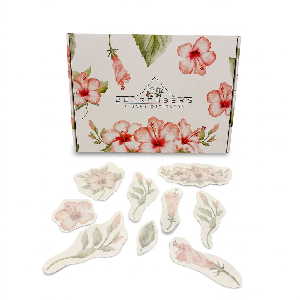 Roze hibiscus - Afscheidstickers
