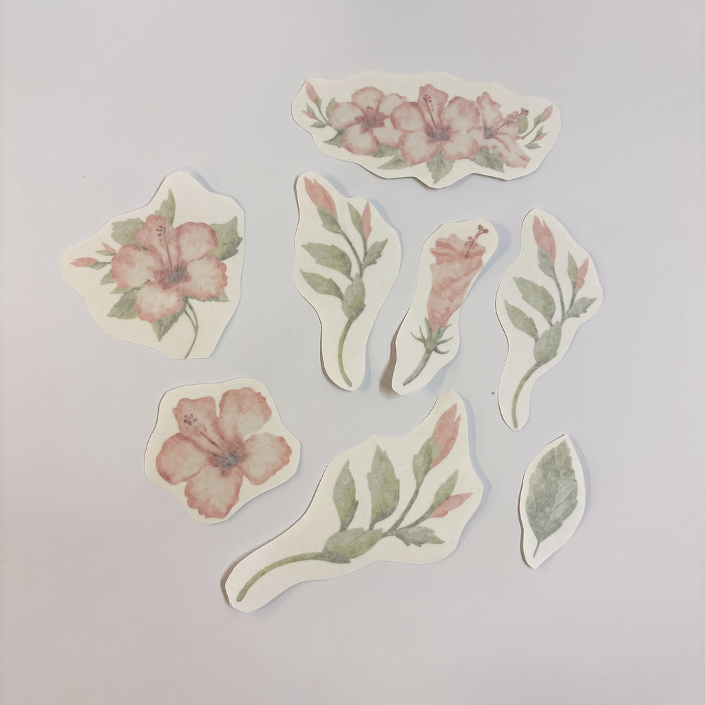 Roze hibiscus - Afscheidstickers