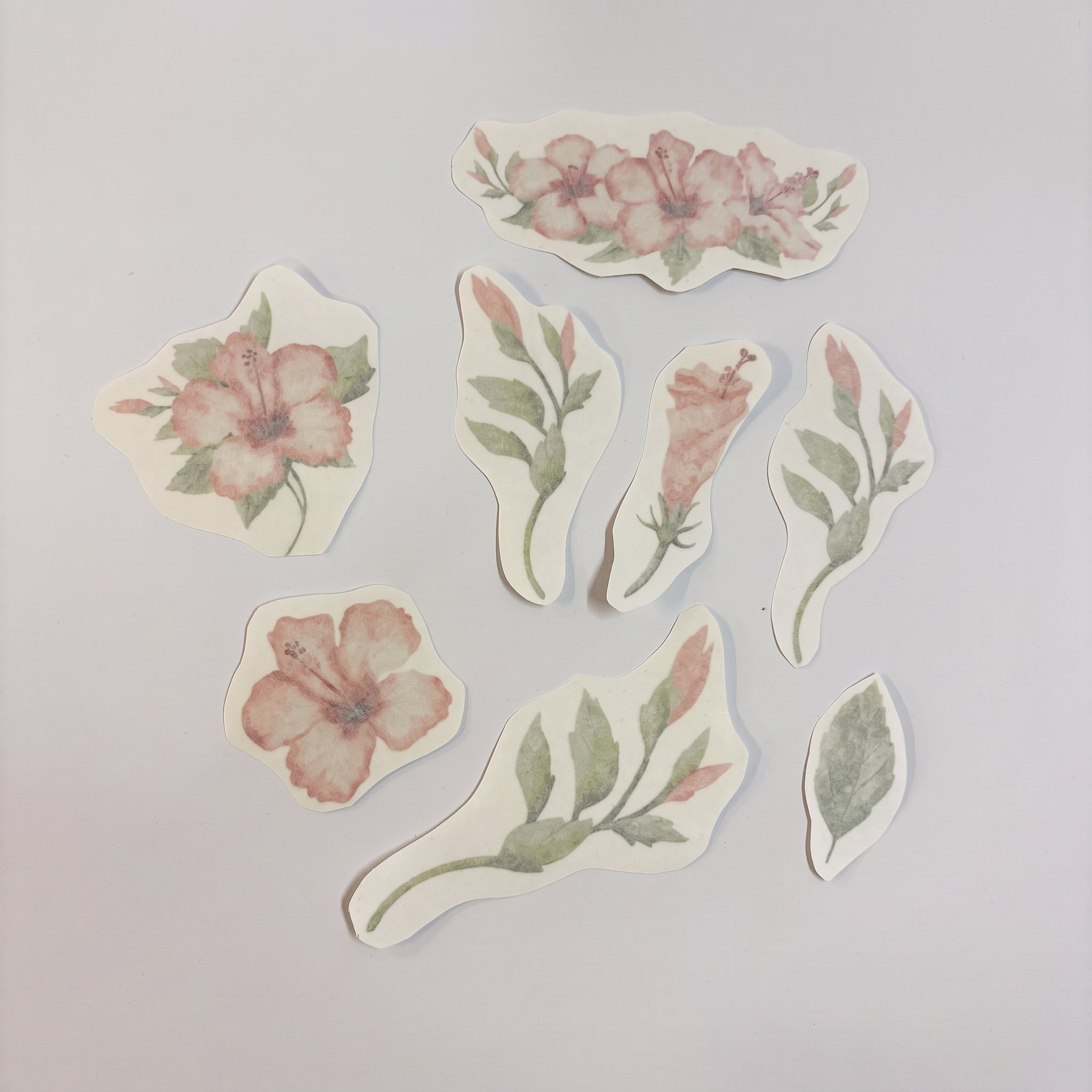 Roze hibiscus - Afscheidstickers