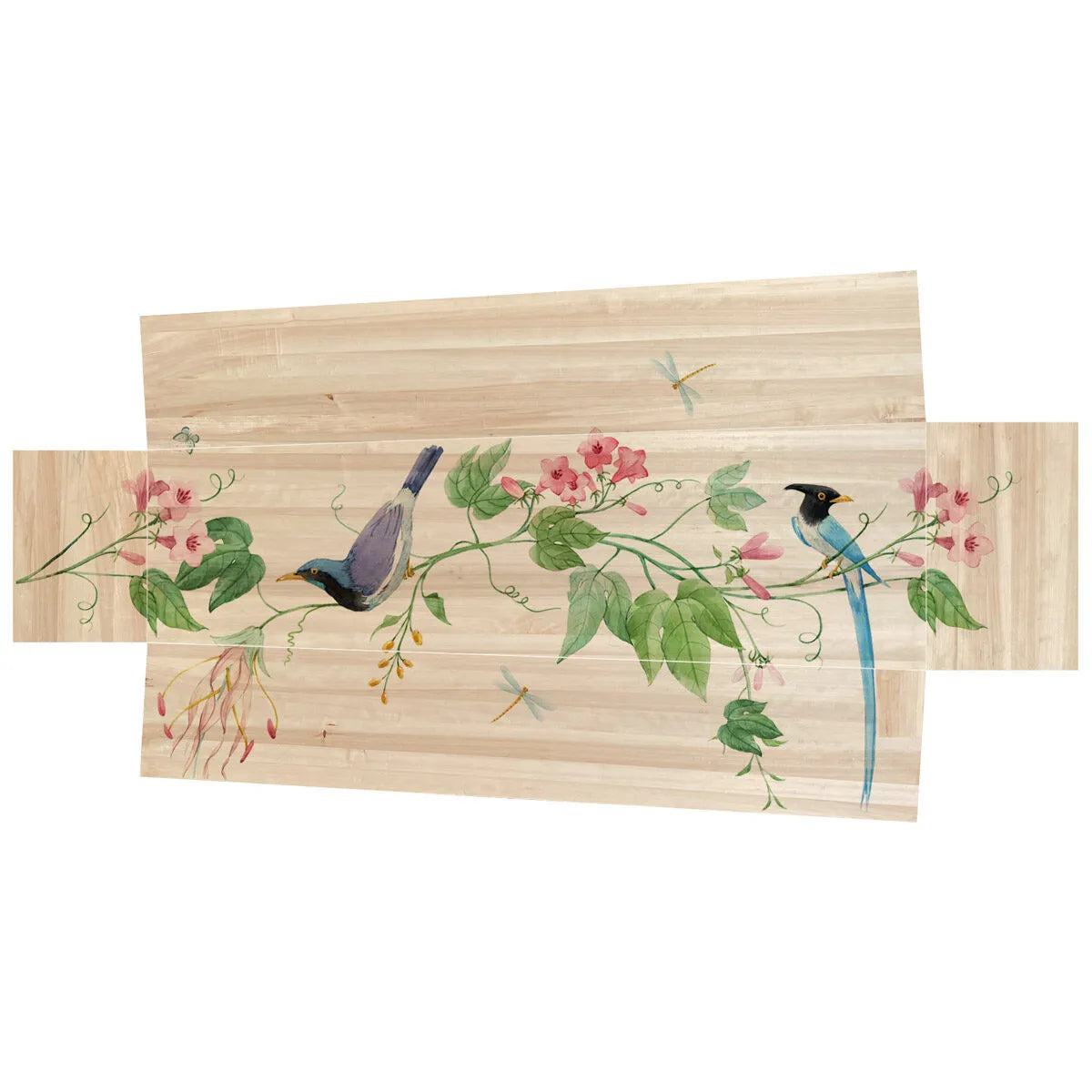 Vogels op tak met libelle