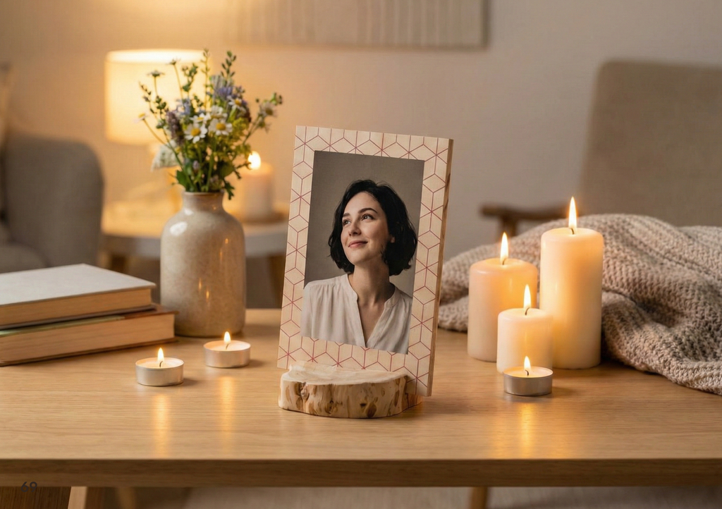 Foto op hout zonder kaarshouder